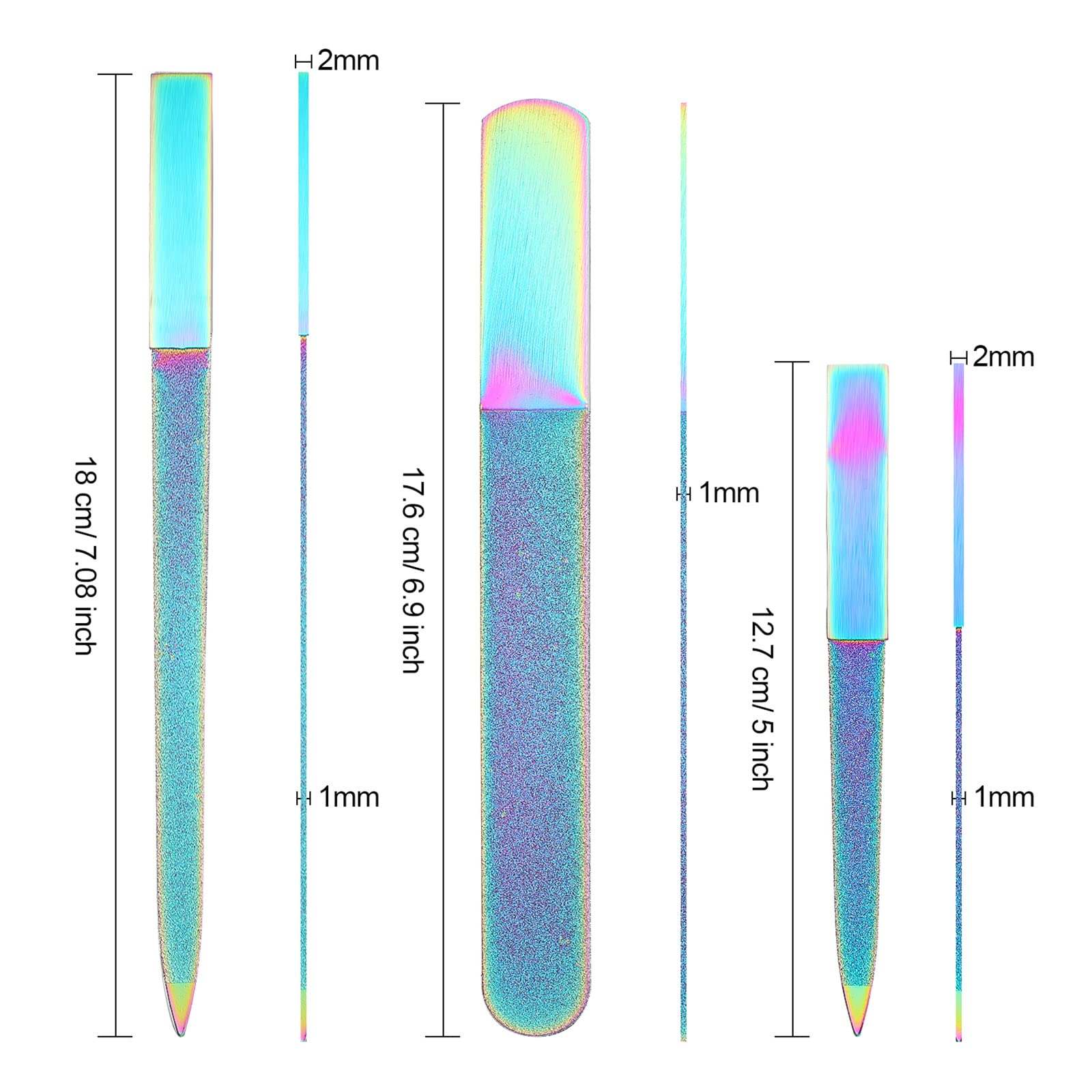 Lima diamante Mudder grande, doble cara para dar forma a uñas más largas