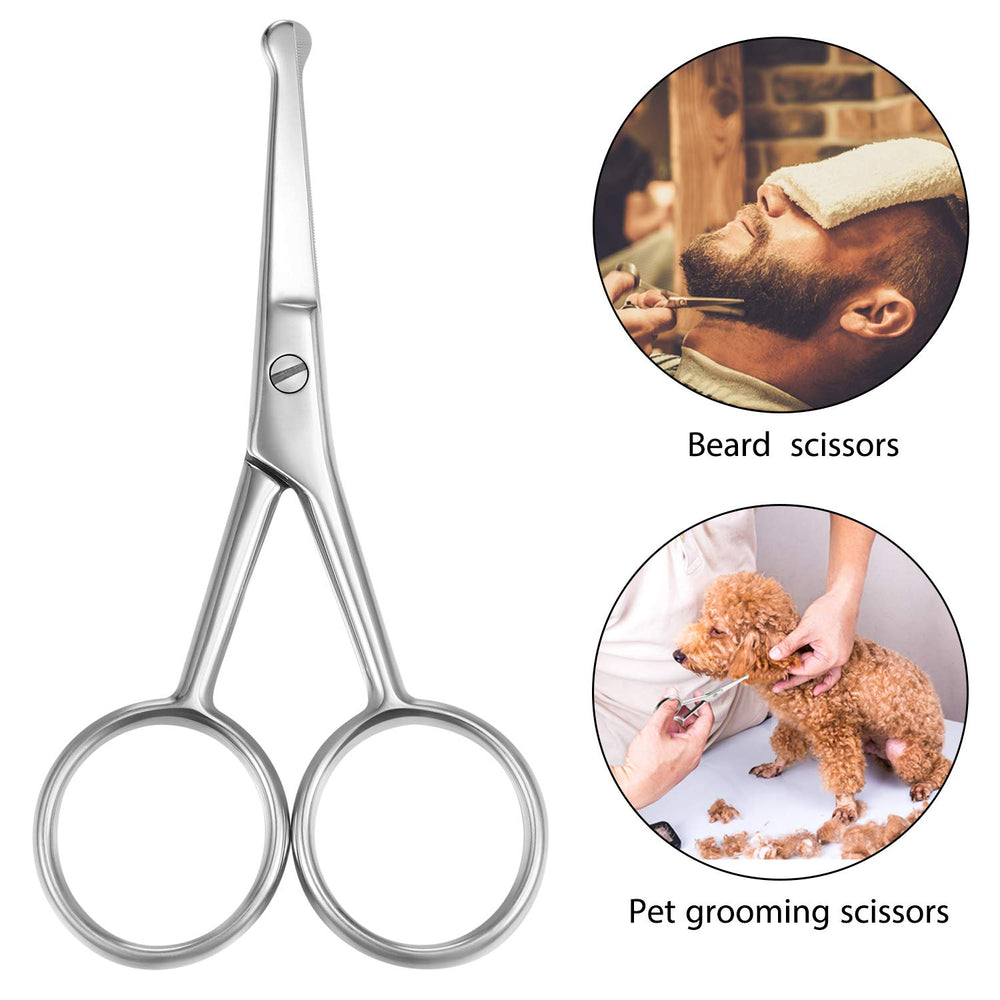 Tijeras Mudder para cejas con punta redonda, precisión suave sin irritar la piel.