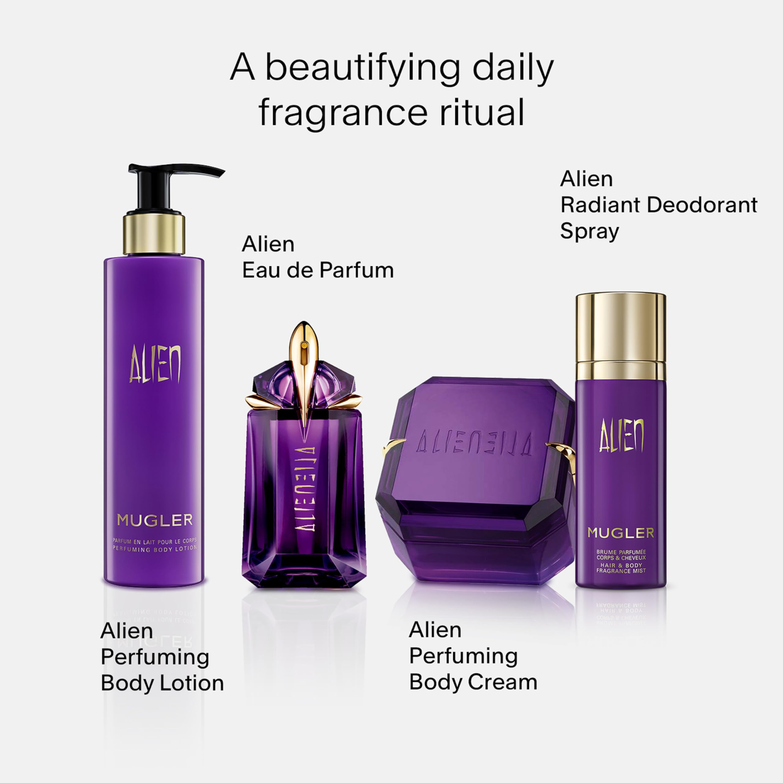 Mugler Alien white amber accent deepens the fragrance trail