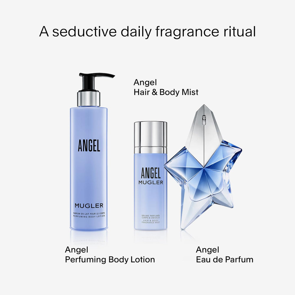 MUGLER Angel envase elegante con estrella, ideal para regalo o cuidado diario.