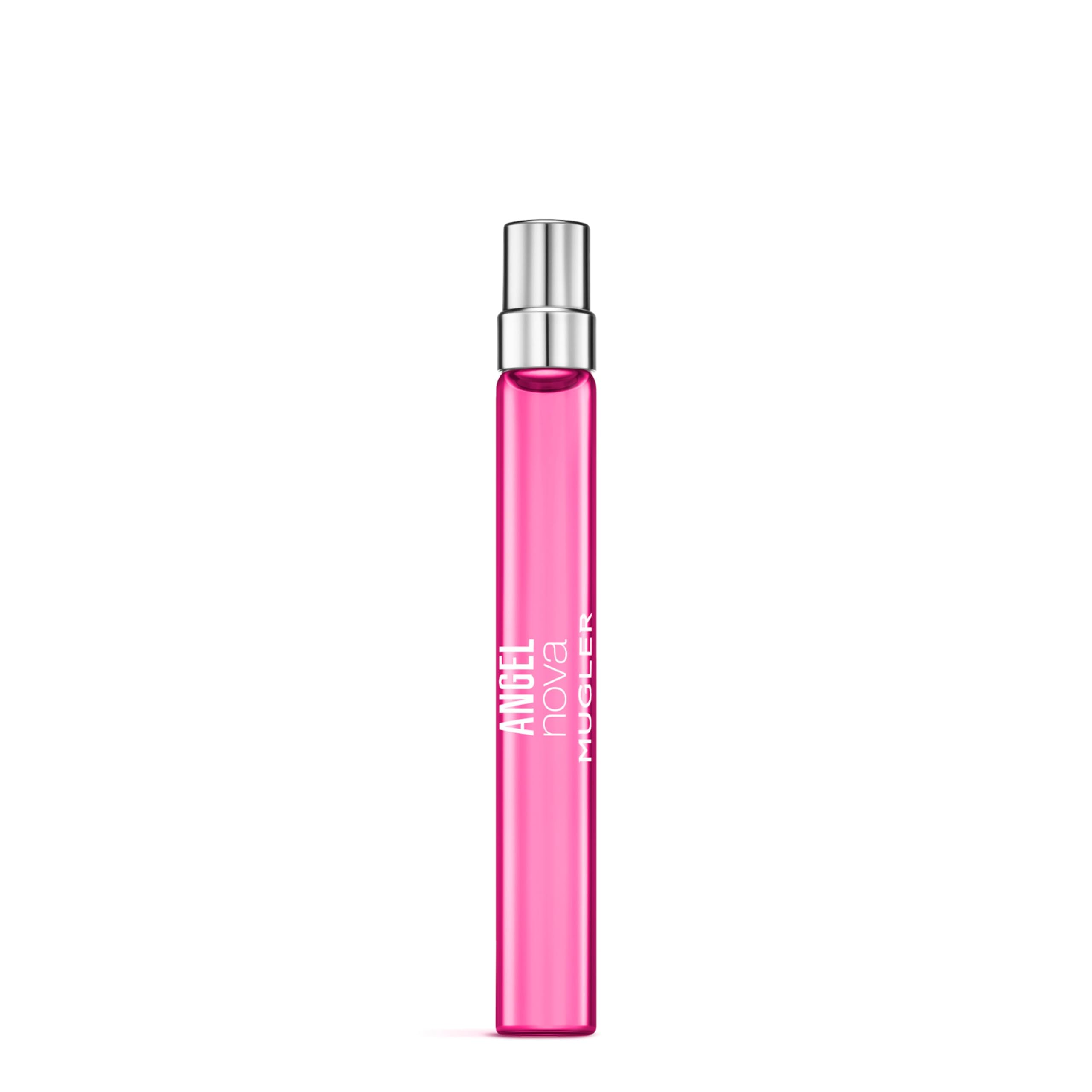 Mugler Angel Nova: botella-fragancia lista para realzar tu look con notas de bergamota y rosa.