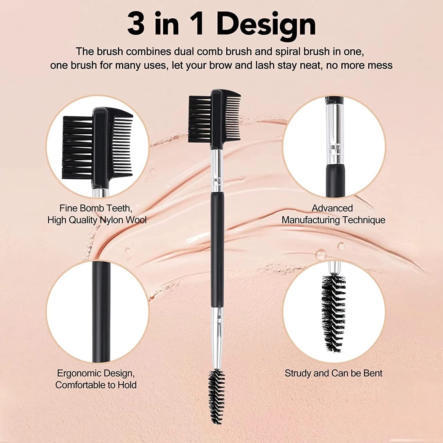 MUIIGOOD herramienta maquillaje cejas y pestañas para definición y acabado limpio.