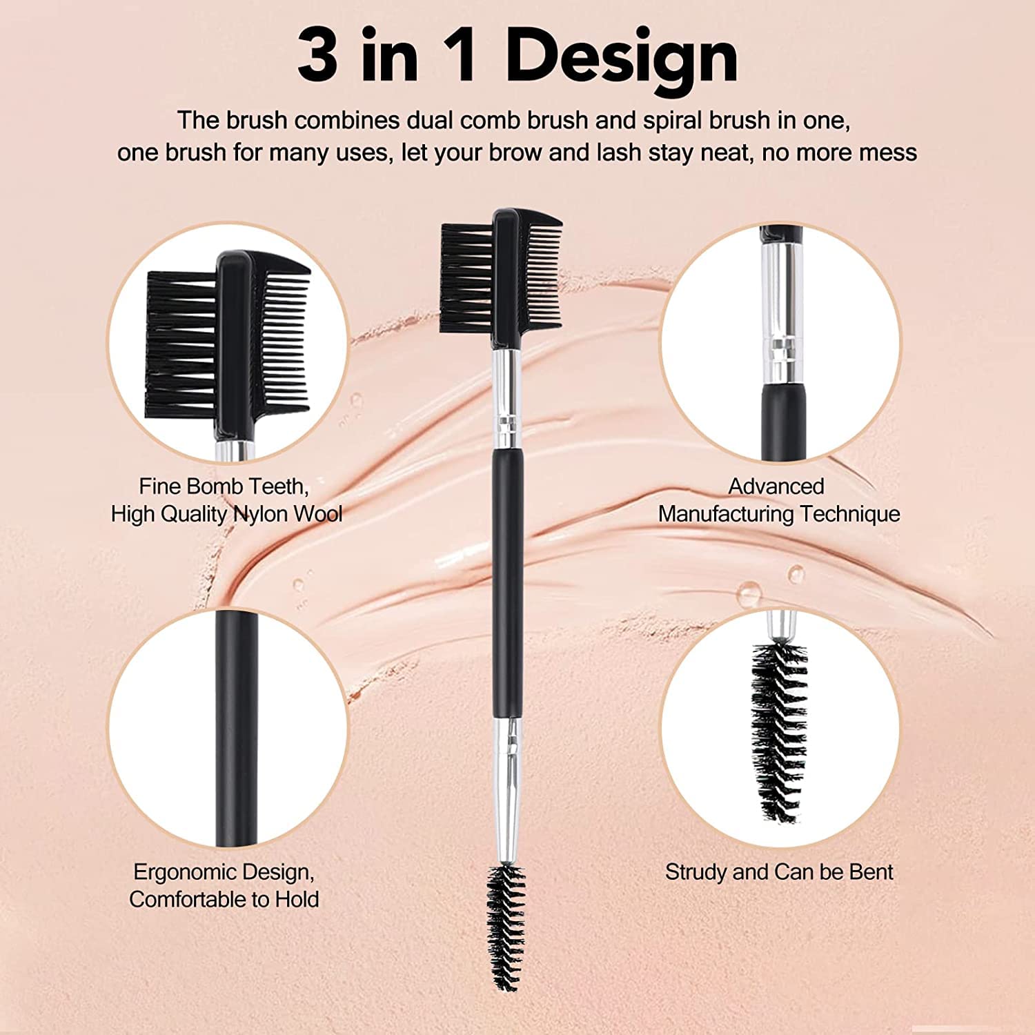 MUIIGOOD separador de pestañas, dientes finos para eliminar grumos de mascara.