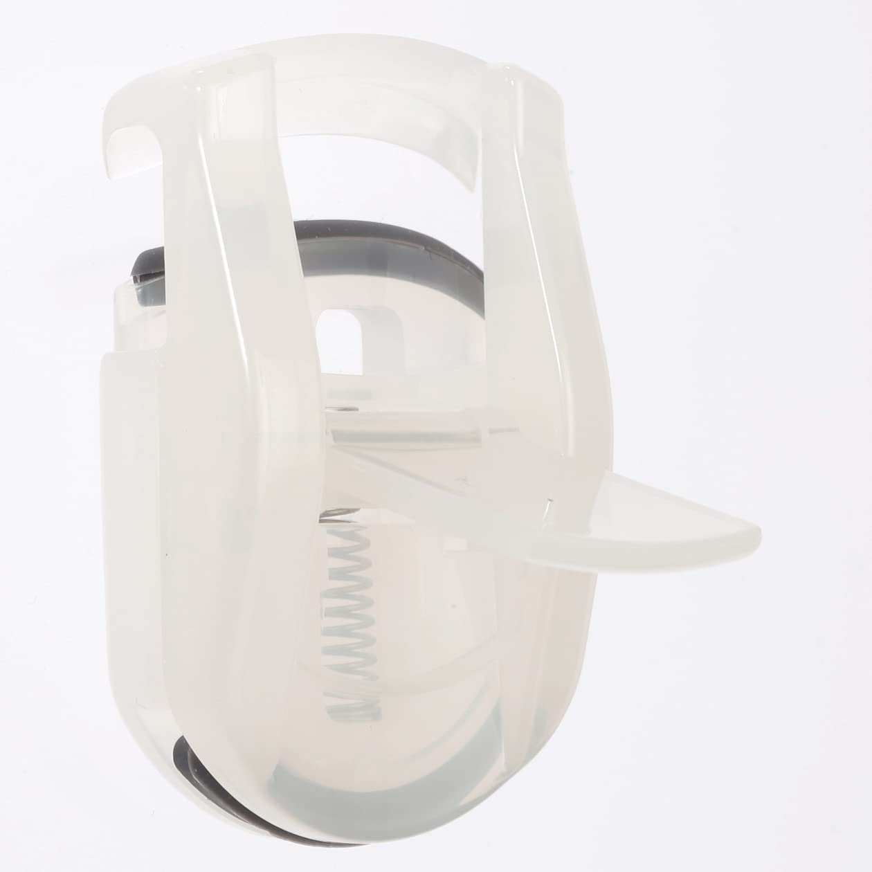 MUJI rizador de pestañas portátil, diseño deslizante para bolso y retoques discretos.