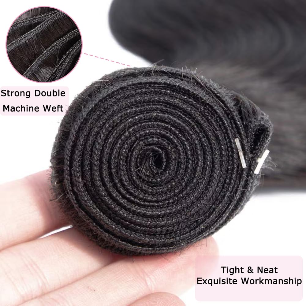 Multino extensiones cabello humano virgen brasileño 4 piezas, volumen inmediato.