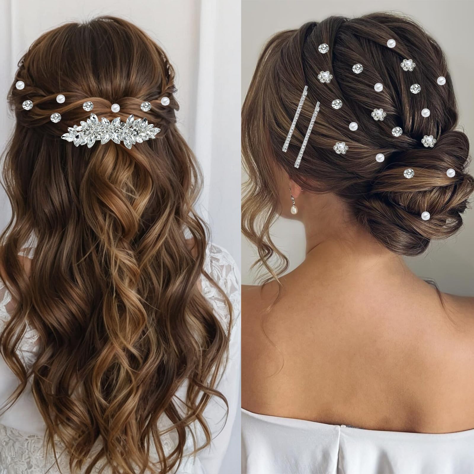 Gemas Mulzile para pelo espiral cristal, toque de lujo para peinados.
