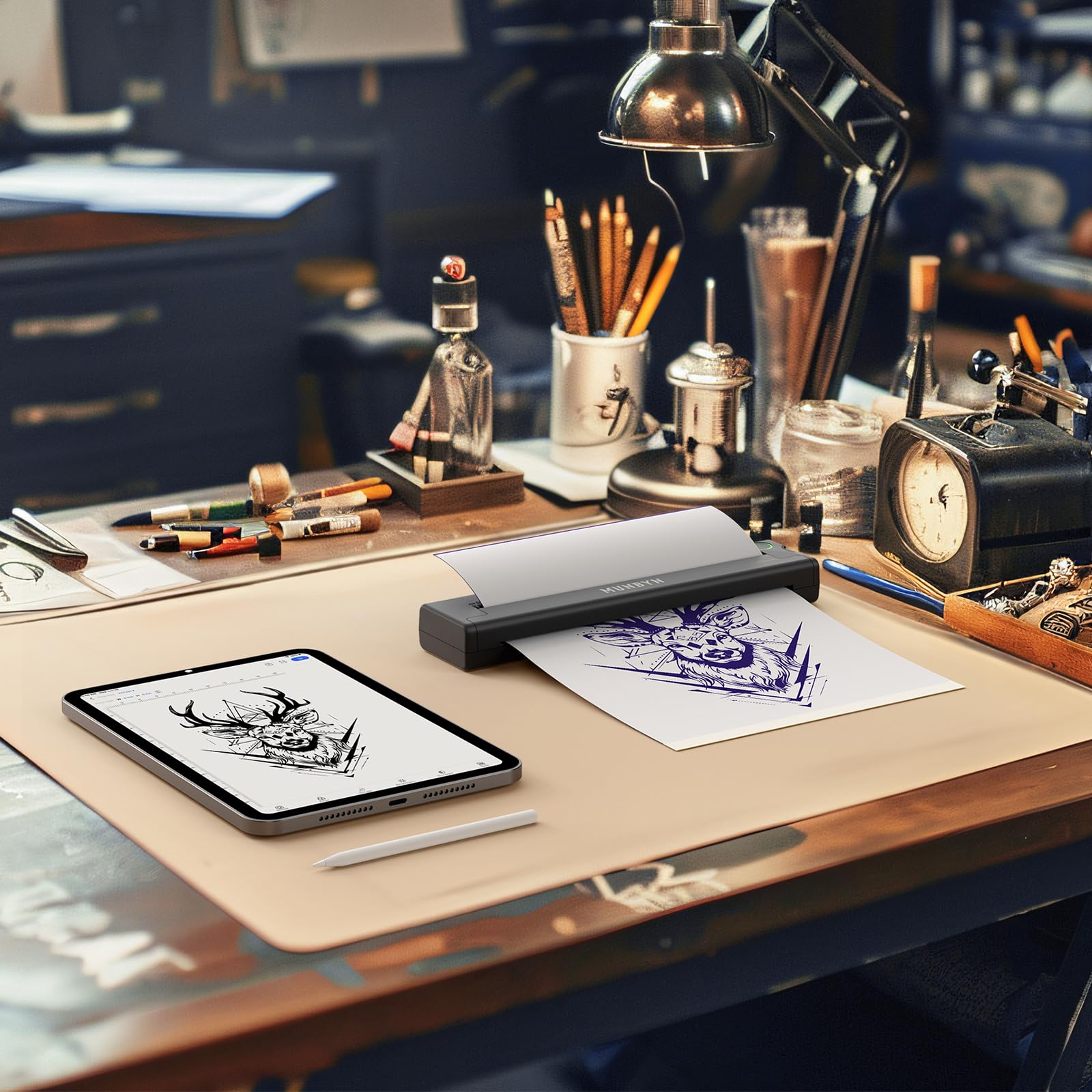 MUNBYN ITP05 aperçu à l'écran et zoom avant impression.