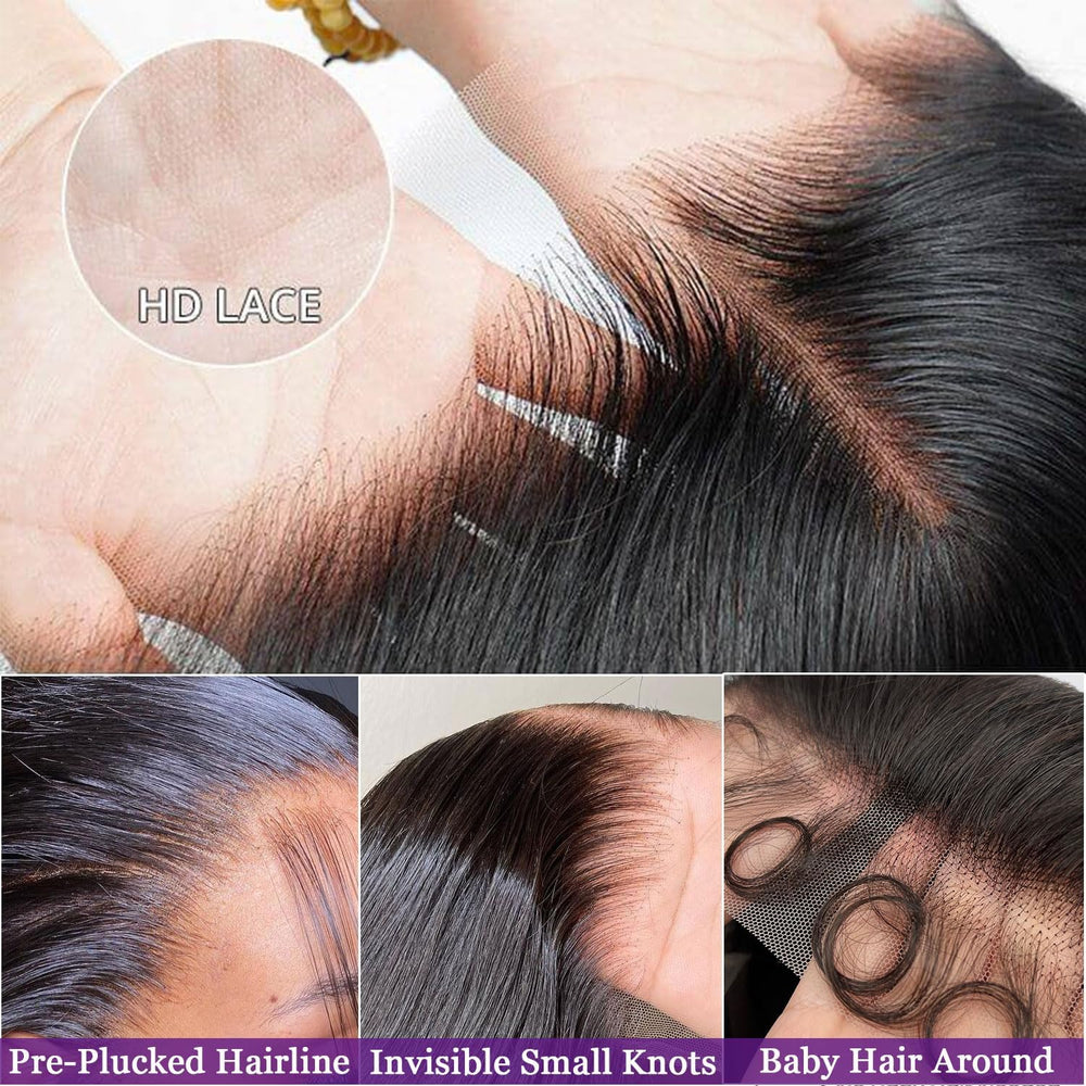 Peluca MUNONG lace front con ajuste cómodo y 4 peines para fijar