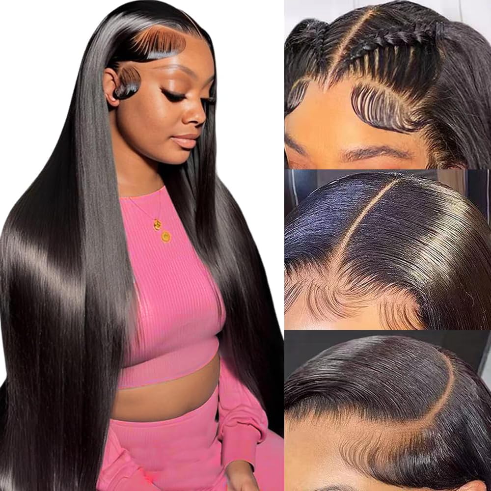 Peluca MUNONG lace front recta de 30 pulgadas con densidad 200 para look natural