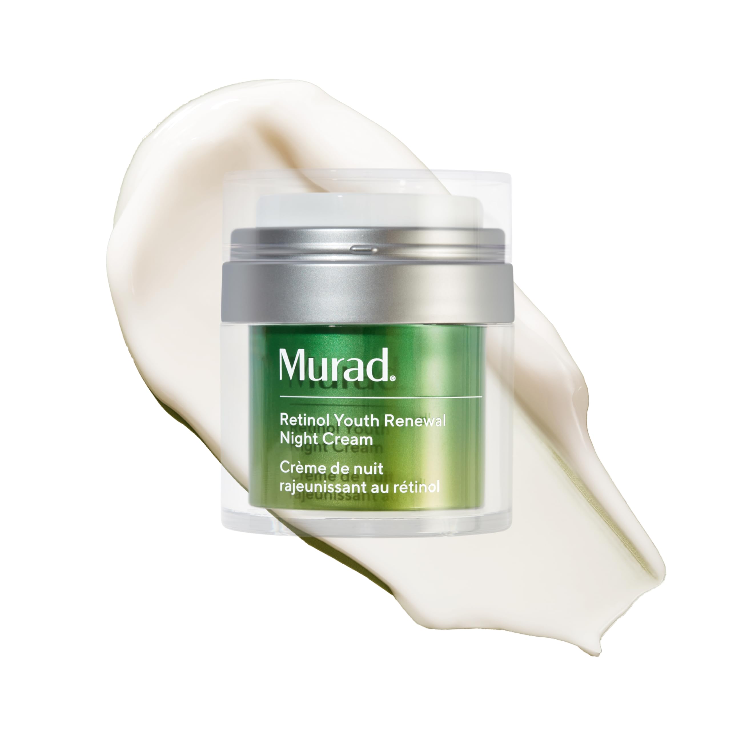 Murad crema nocturna retinol renovacion juvenil en envase, hidratación profunda.
