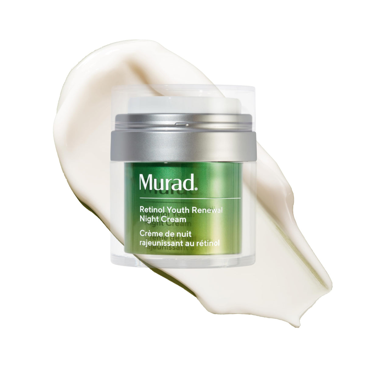Murad crema nocturna retinol renovacion juvenil en envase, hidratación profunda.