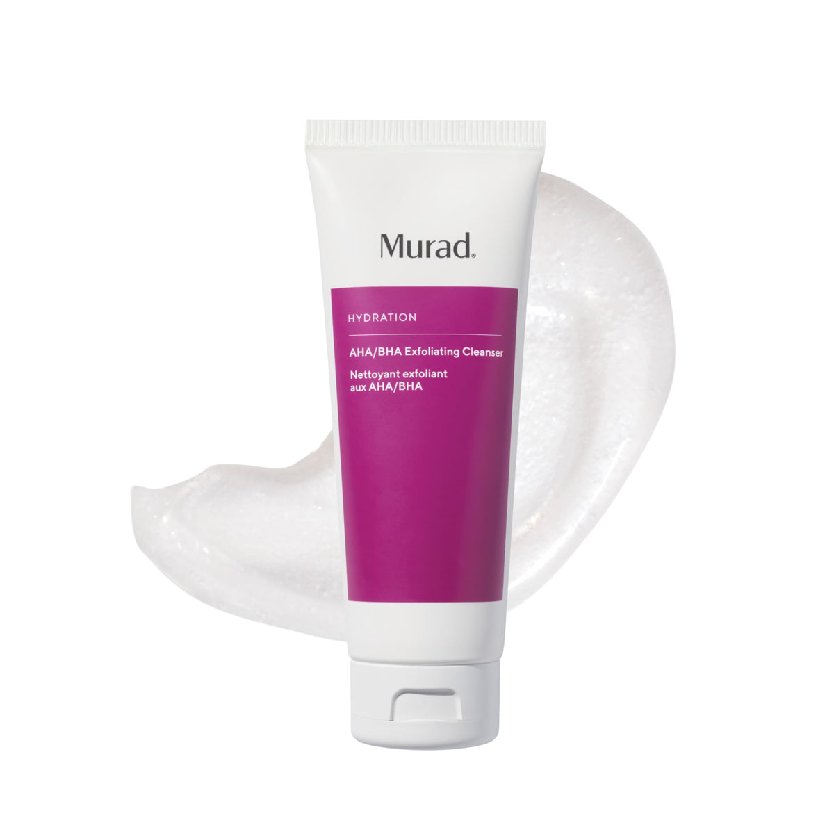 Murad limpiador exfoliante: botella elegante para limpieza diaria suave y renovadora.