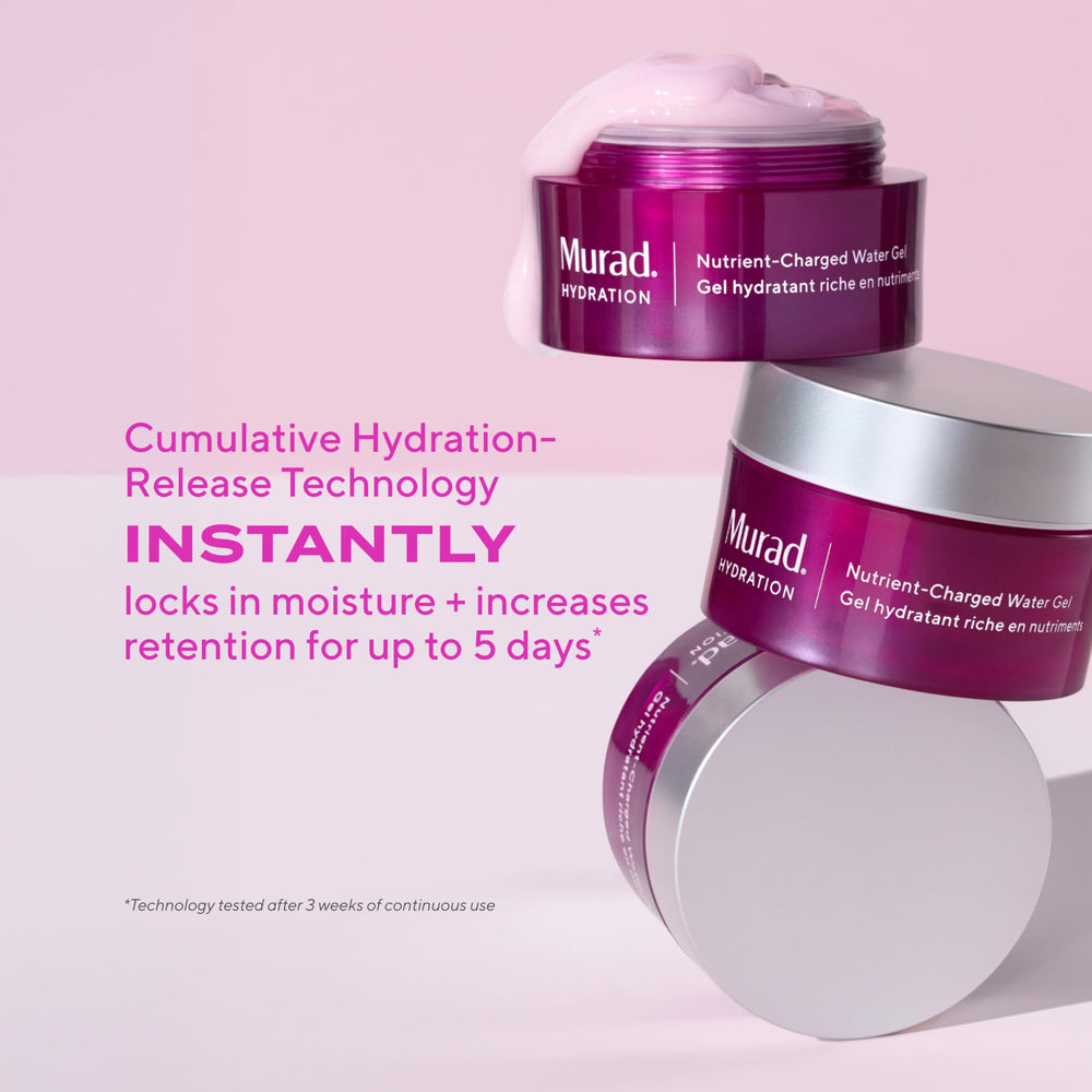 Barrière cutanée soutenue par Murad Gel hydratant et sensation de fraîcheur.