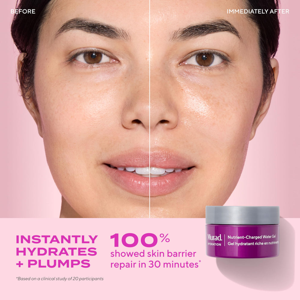 Murad Gel d'Eau Nourrissant: vitamines et peptides pour peau tonifiée.