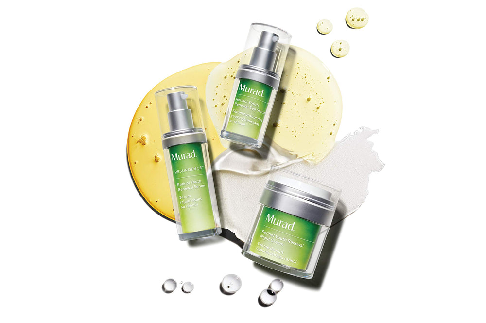 Murad serum ocular con retinol, brillo difuminado para mirada más fresca.