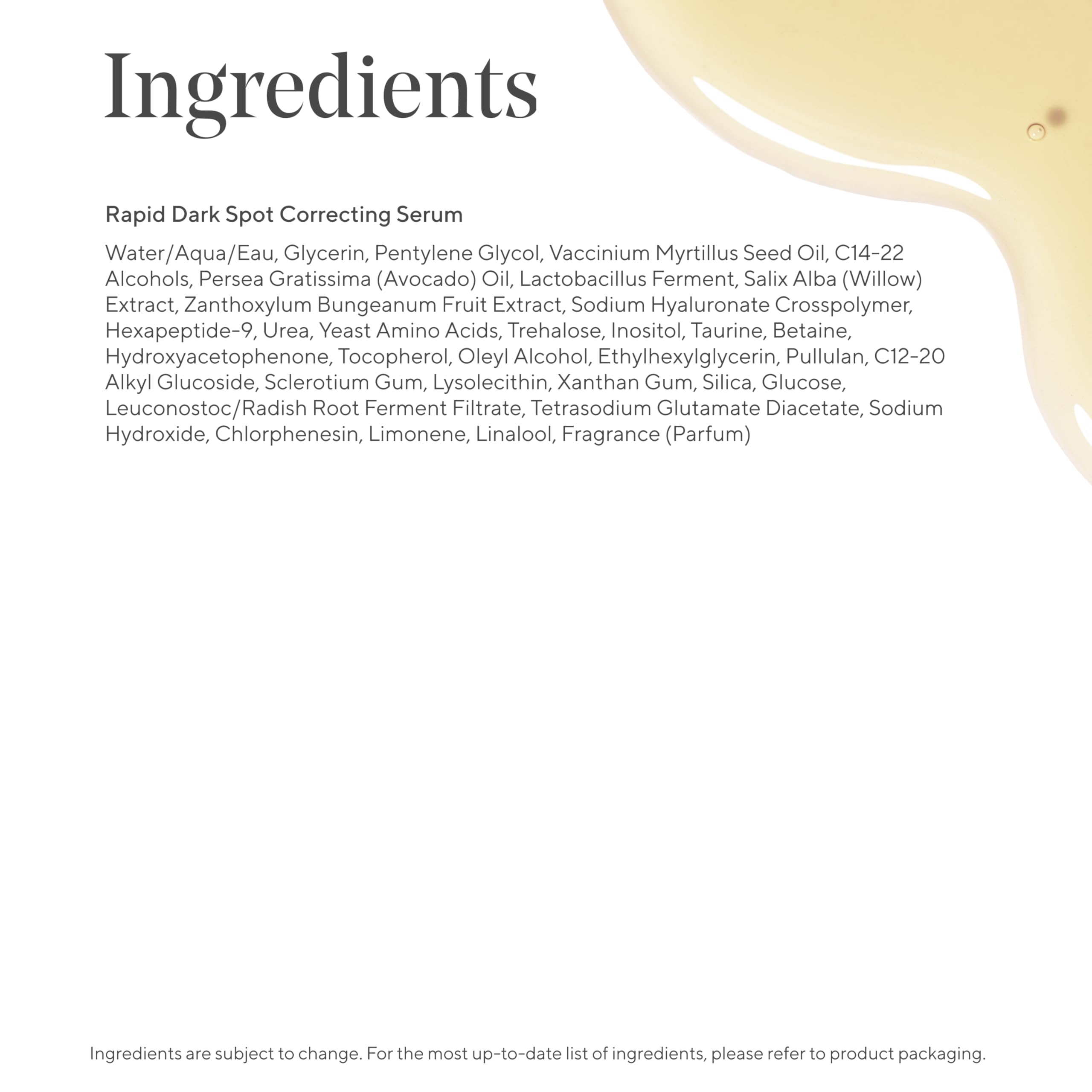 Ingrédient tranexamique dans Murad Rapid Dark Spot Serum pour éclaircir le teint.