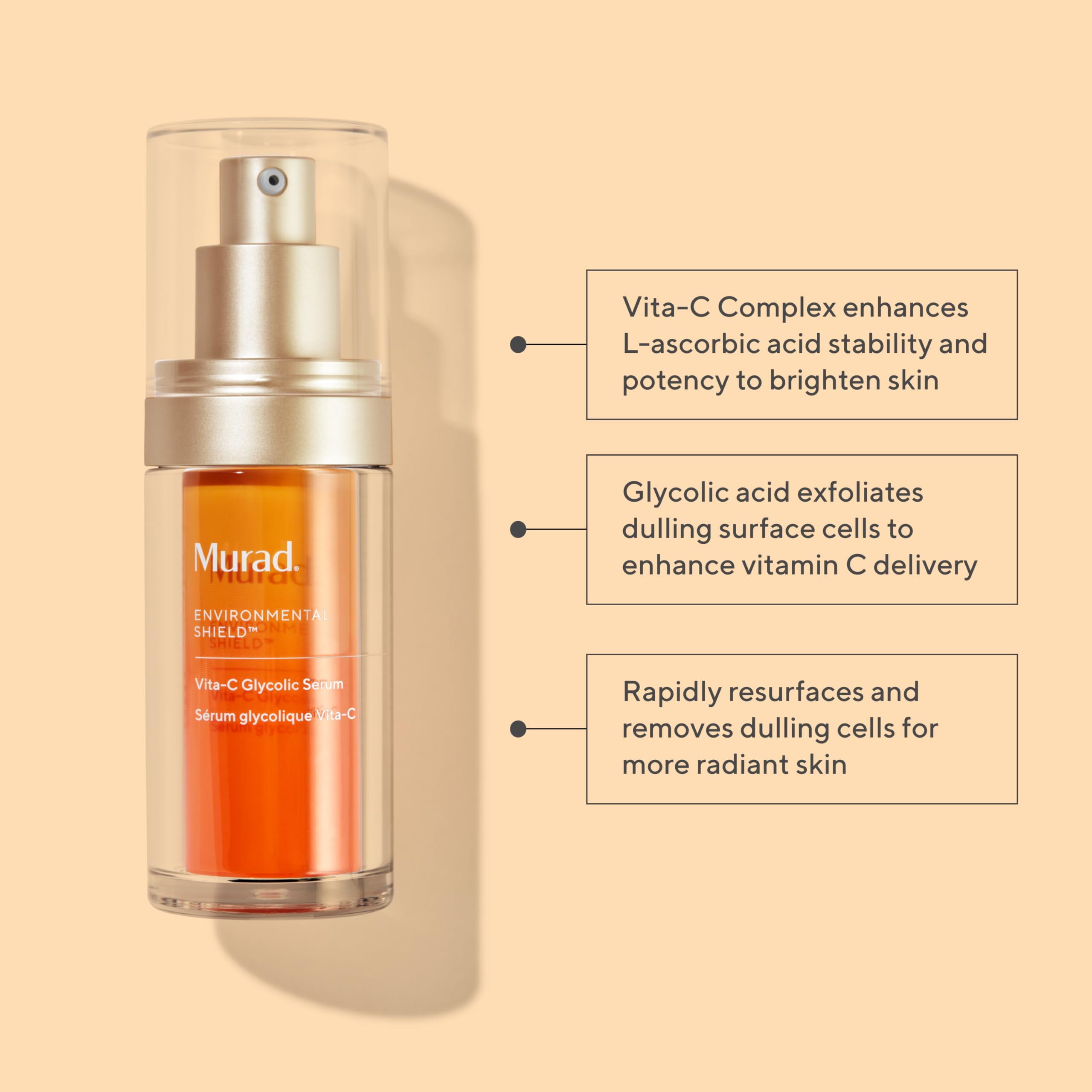 Aplicación diaria de Murad Vita-C Glycolic Serum para tono uniforme