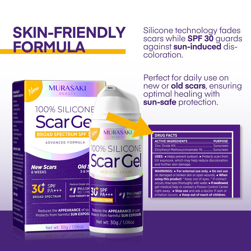 MURASAKI BEAUTY protección SPF 30 para cicatriz protege exposición solar.