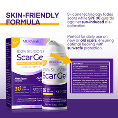MURASAKI BEAUTY protección SPF 30 para cicatriz protege exposición solar.