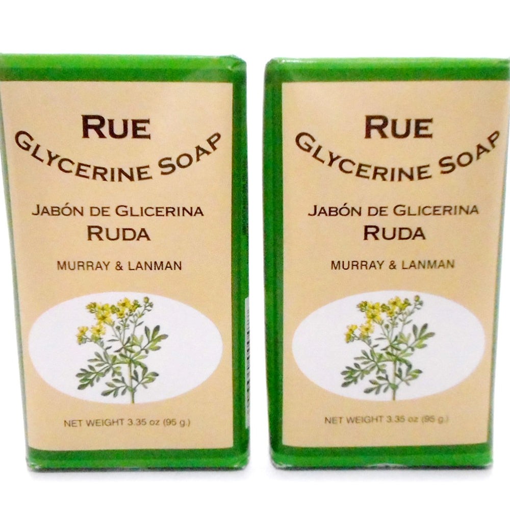 Murray & Lanman Rue Jabon de glicerina, empaque con dos barras para uso diario suave.