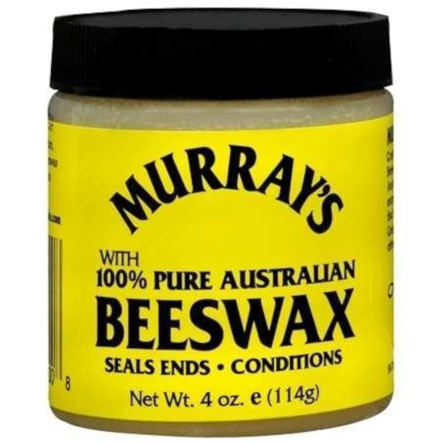 Murray's cera de abejas 100% pura en bote de 4 oz para peinados definidos y puntas selladas.