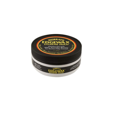 Murray's Edgewax Extreme Hold 4 oz en frasco mostrando fijación extrema para peinados definidos.