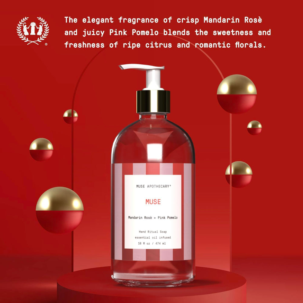 Muse Apothecary Hand Ritual: aroma de aceites esenciales para aromaterapia relajante.