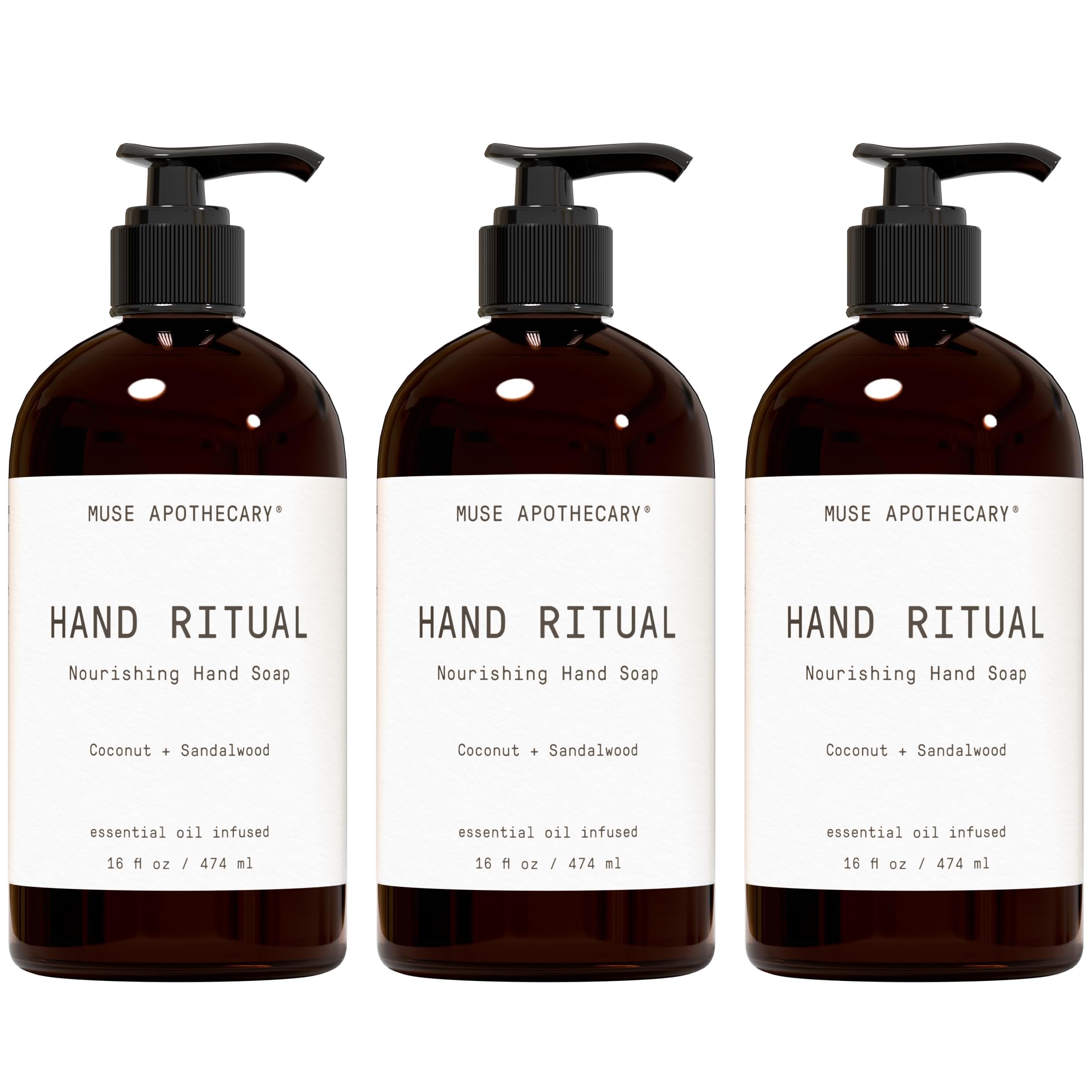 Muse Apothecary Hand Ritual, botella de 16 onzas, cuidado diario de manos.