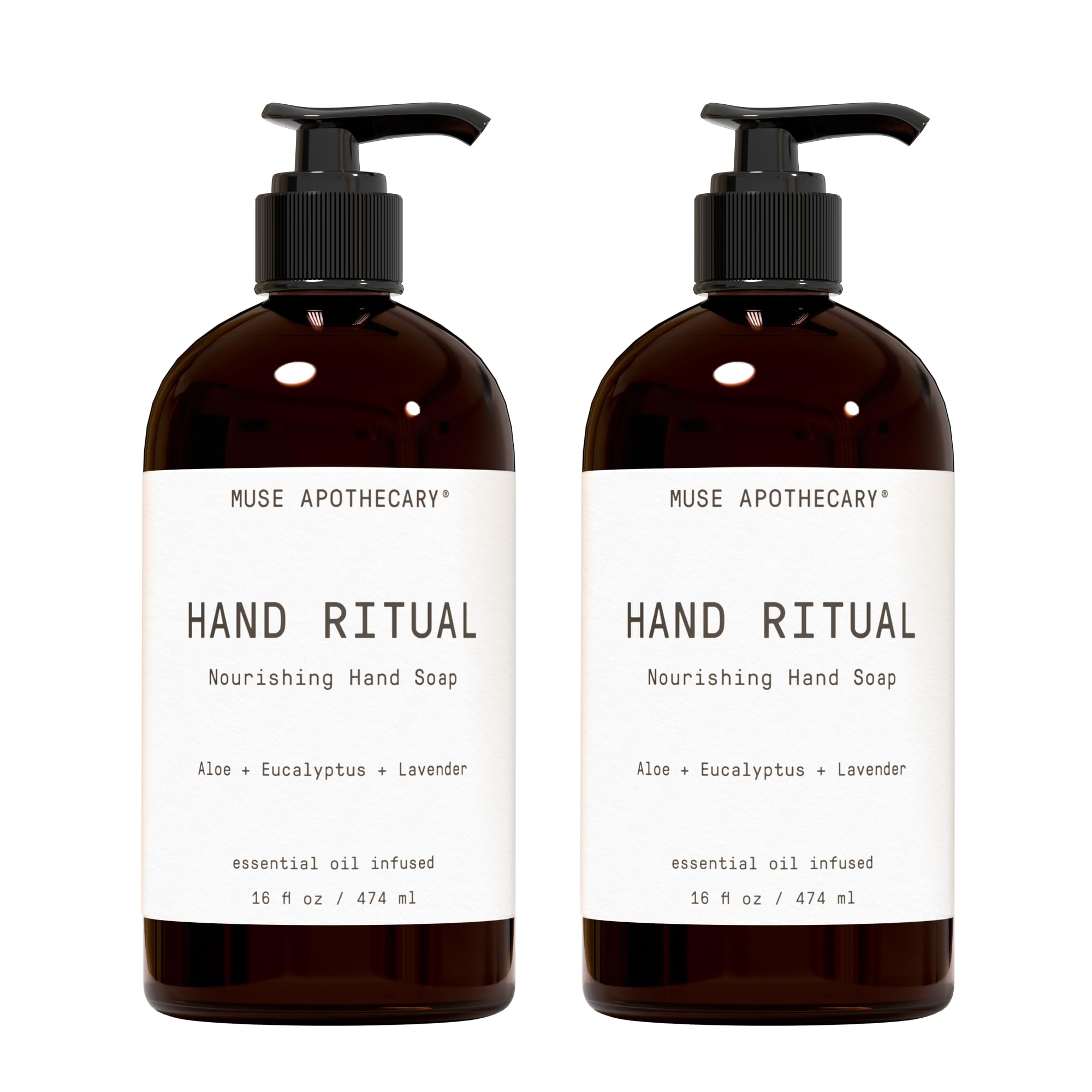 Muse Apothecary Hand Ritual: botella de 16 oz para uso diario con aroma relajante.