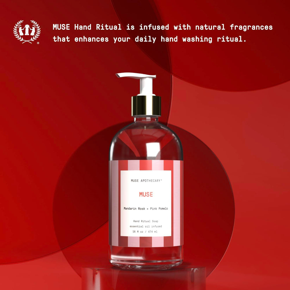 Muse Apothecary Hand Ritual: textura suave y pH equilibrado cuidan piel sensible.