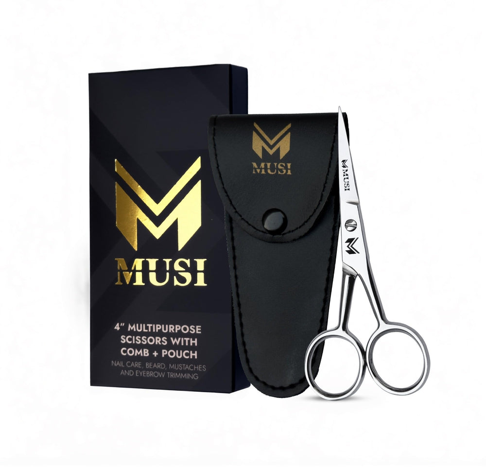 Tijeras MUSI para cejas de 4 pulgadas, precisión para dar forma.