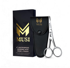 Tijeras MUSI para cejas de 4 pulgadas, precisión para dar forma.