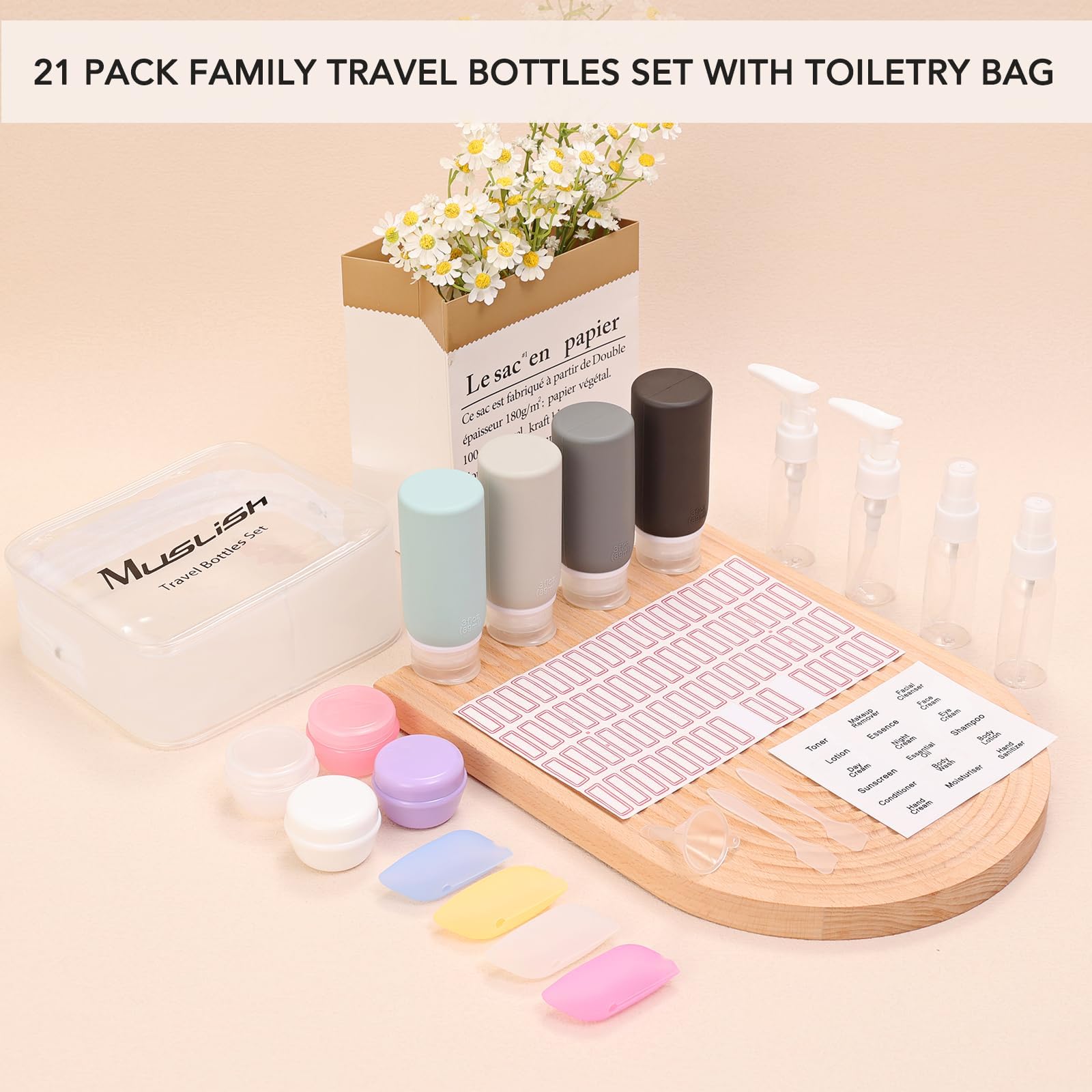 Muslish bolsa de aseo viaje, organización compacta y práctica.