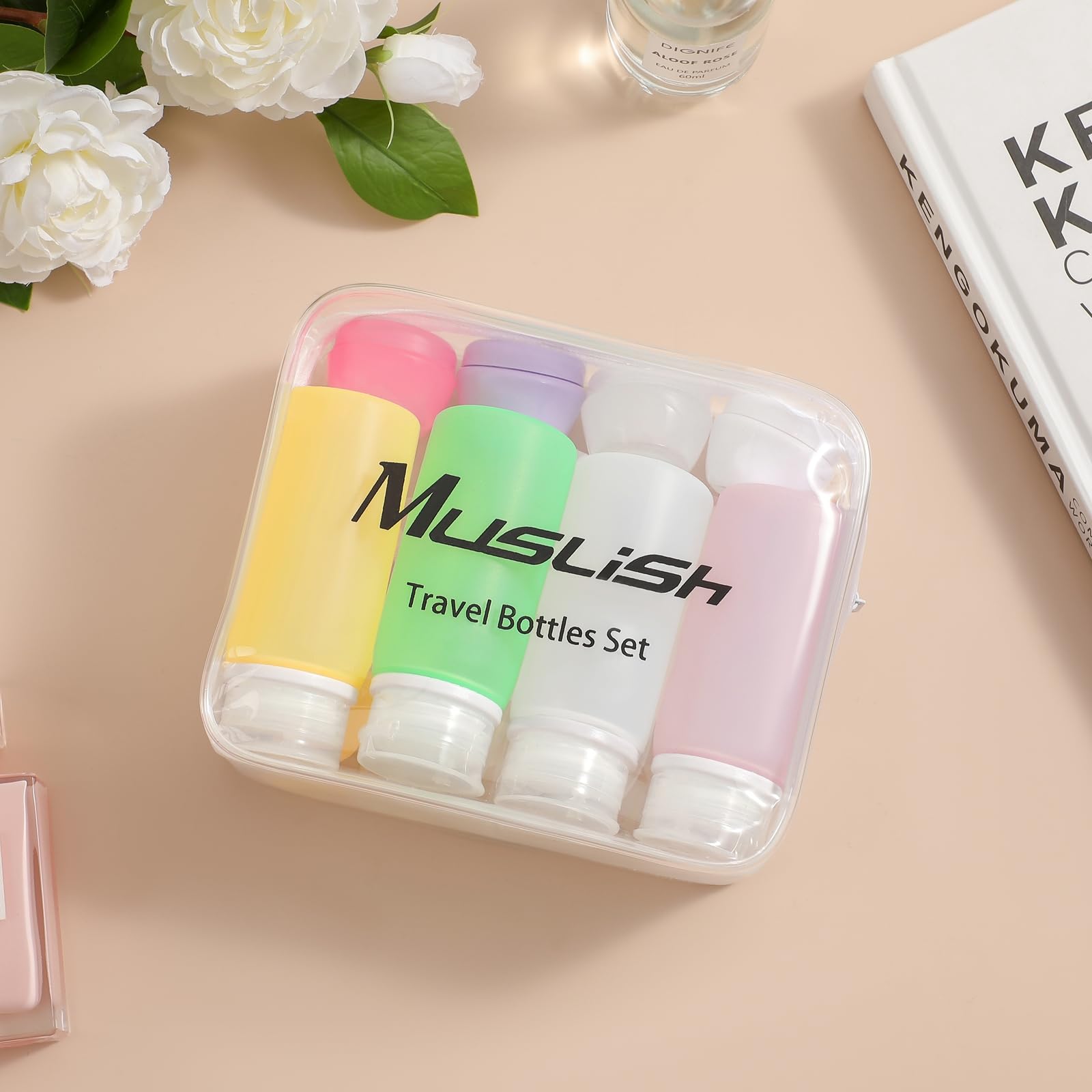Muslish botella con atomizador para perfumes o líquidos ligeros