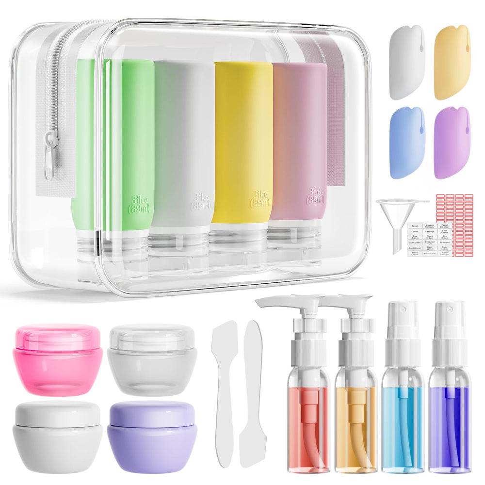 Muslish botellas antifugas de silicona con tapa voluble para viajes