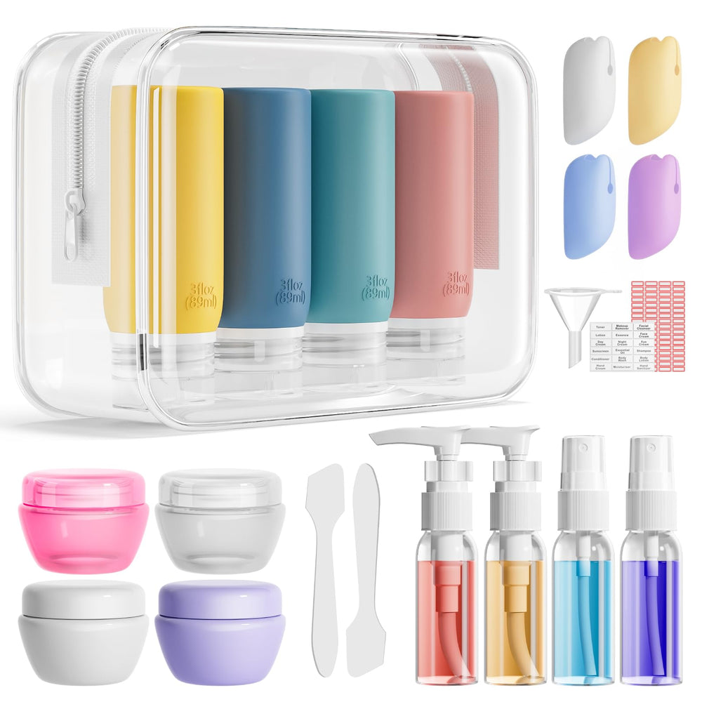 Muslish botellas de silicona para viaje de 89 ml, fáciles de rellenar y transportar.