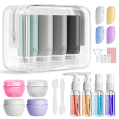 Muslish conjunto 21 botellas para viaje, organización y seguridad.