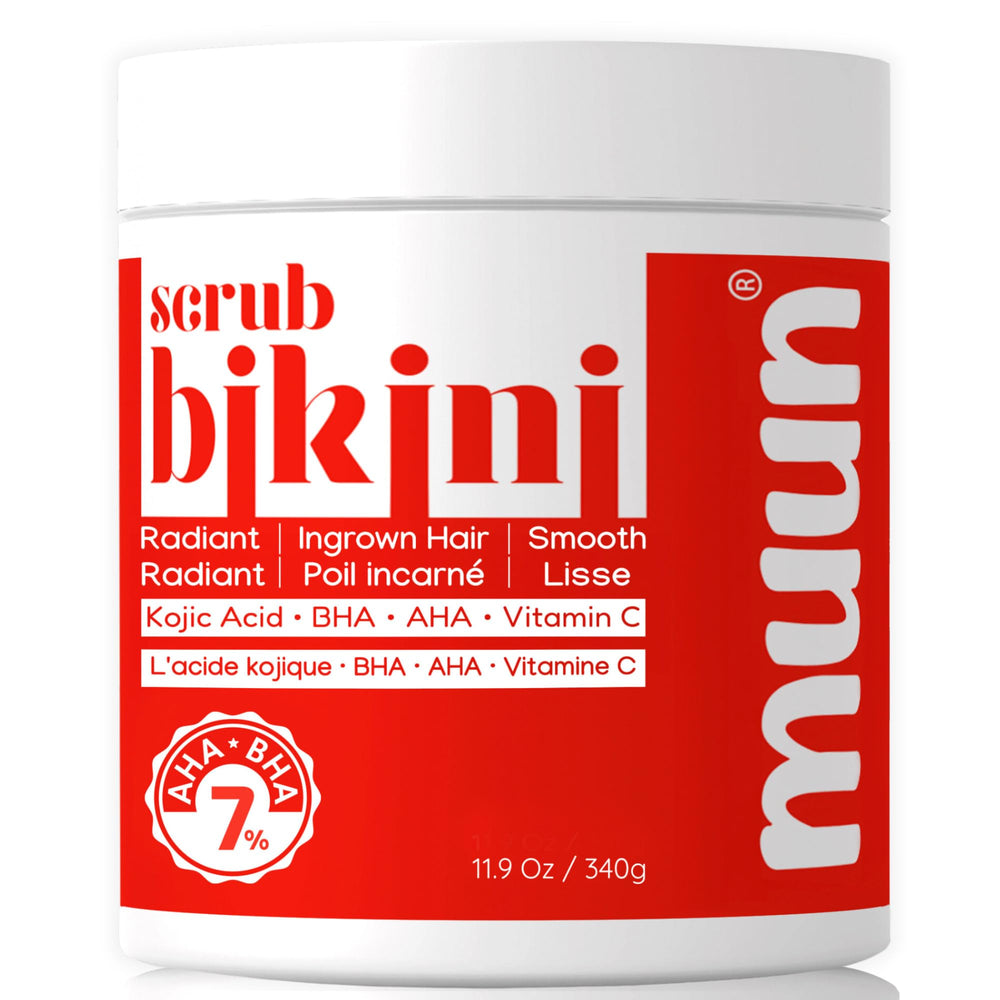 Muun Exfoliante de Área Bikini: caja elegante para iniciar la rutina íntima.
