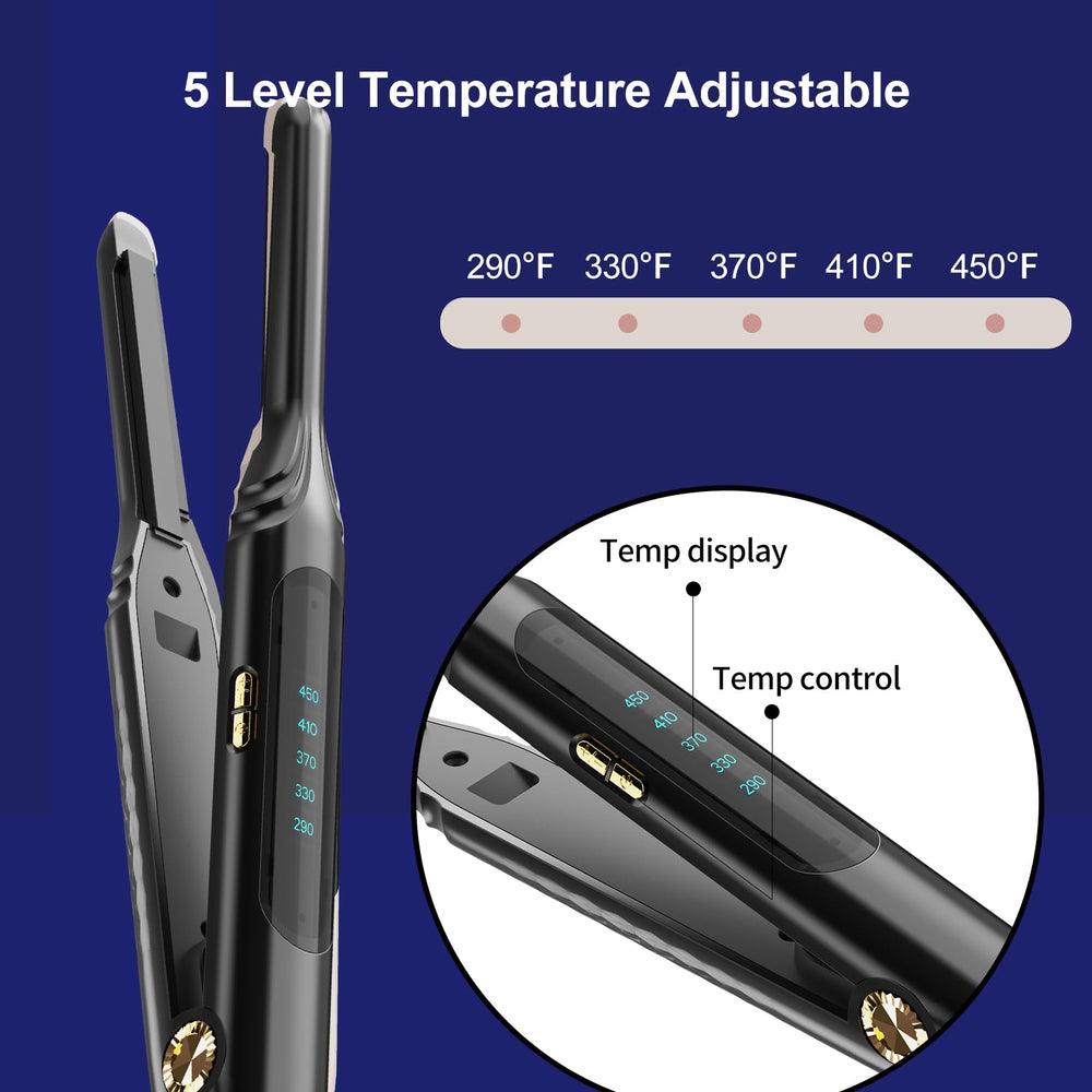 5 niveles de temperatura con display LED para todo tipo de cabello.