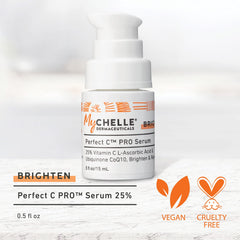 MyChelle Perfect C Pro Serum – flacon-ambré et formulation lumineuse au quotidien.