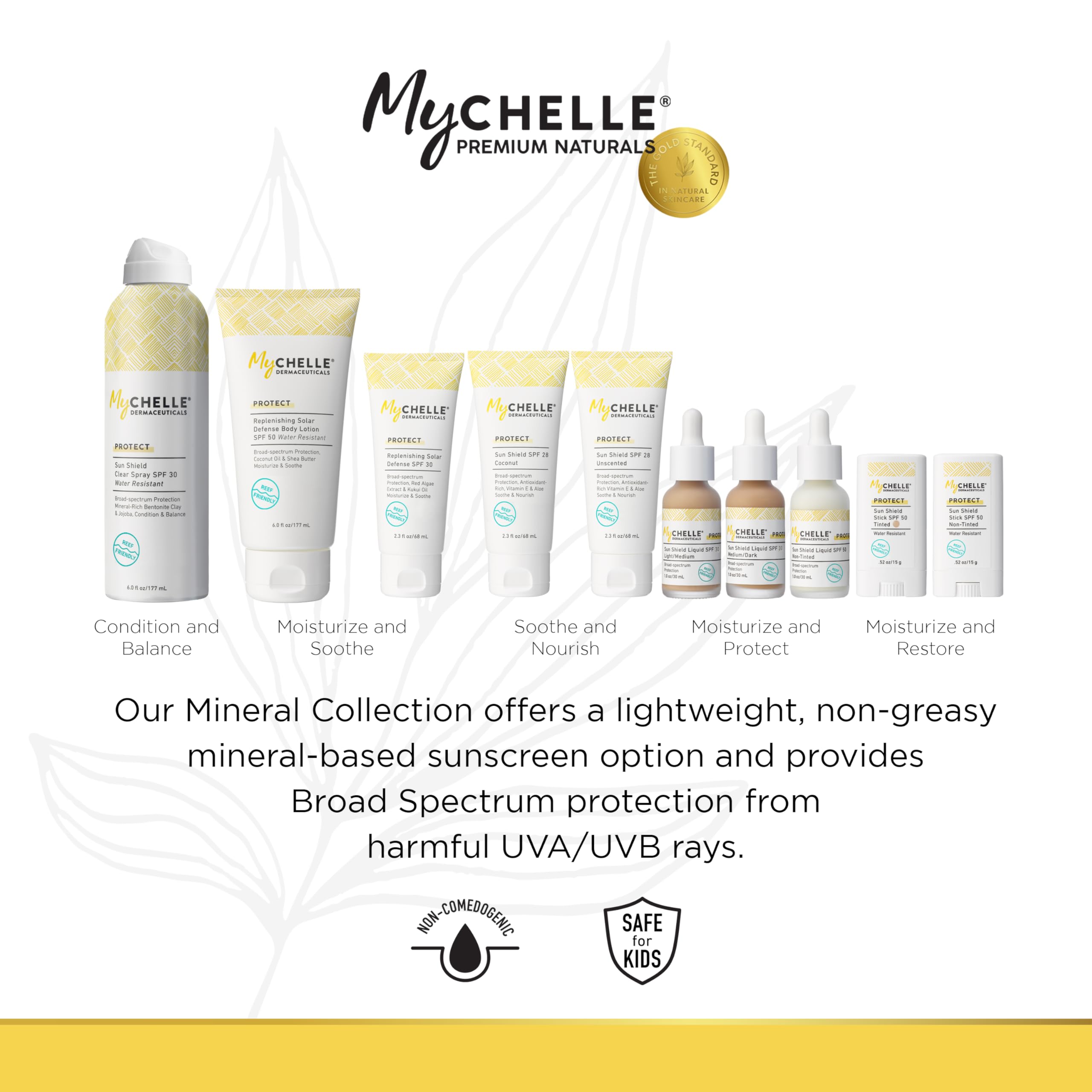 MyChelle shake-before-use instruction ensuring even coverage on skin.
