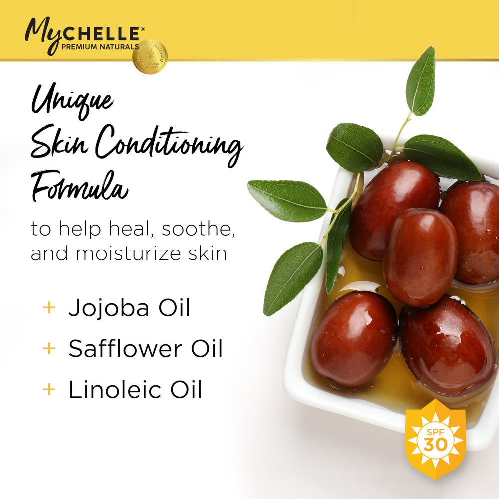 Aplicación fácil con MyChelle Sun Shield Clear Spray para protección instantánea.