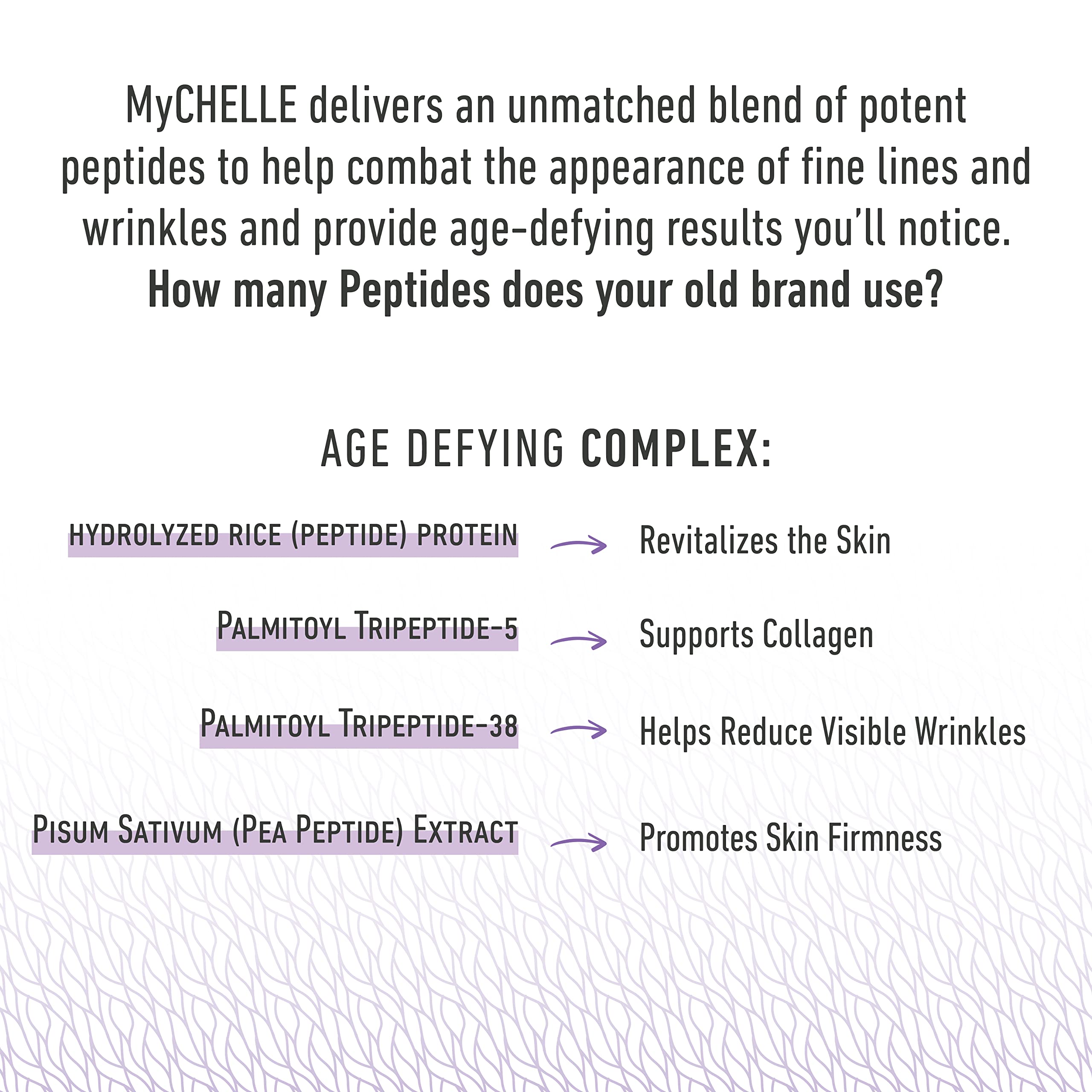 Aplicación facial con crema polipeptídica de MyCHELLE para tono uniforme