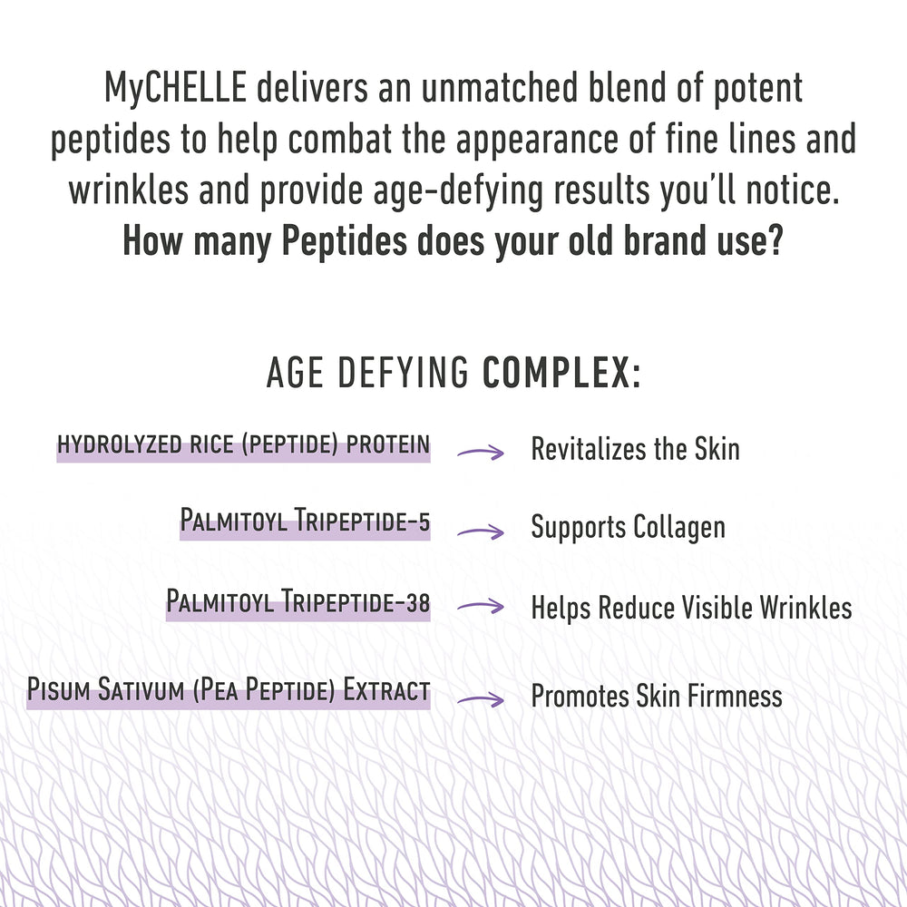 Aplicación facial con crema polipeptídica de MyCHELLE para tono uniforme