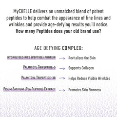 Aplicación facial con crema polipeptídica de MyCHELLE para tono uniforme