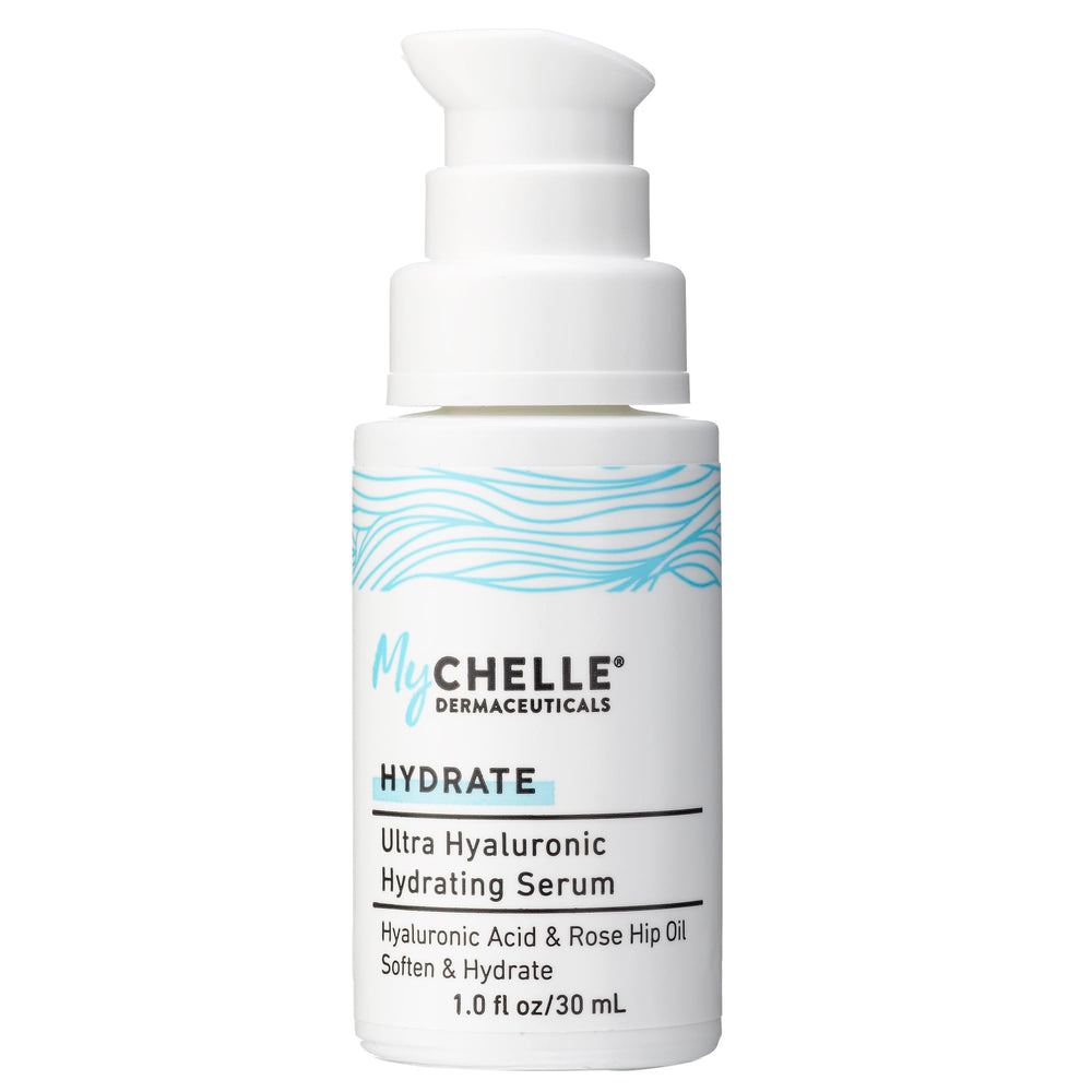MyCHELLE Serum hialurónico: detalle de botella para hidratación suave.
