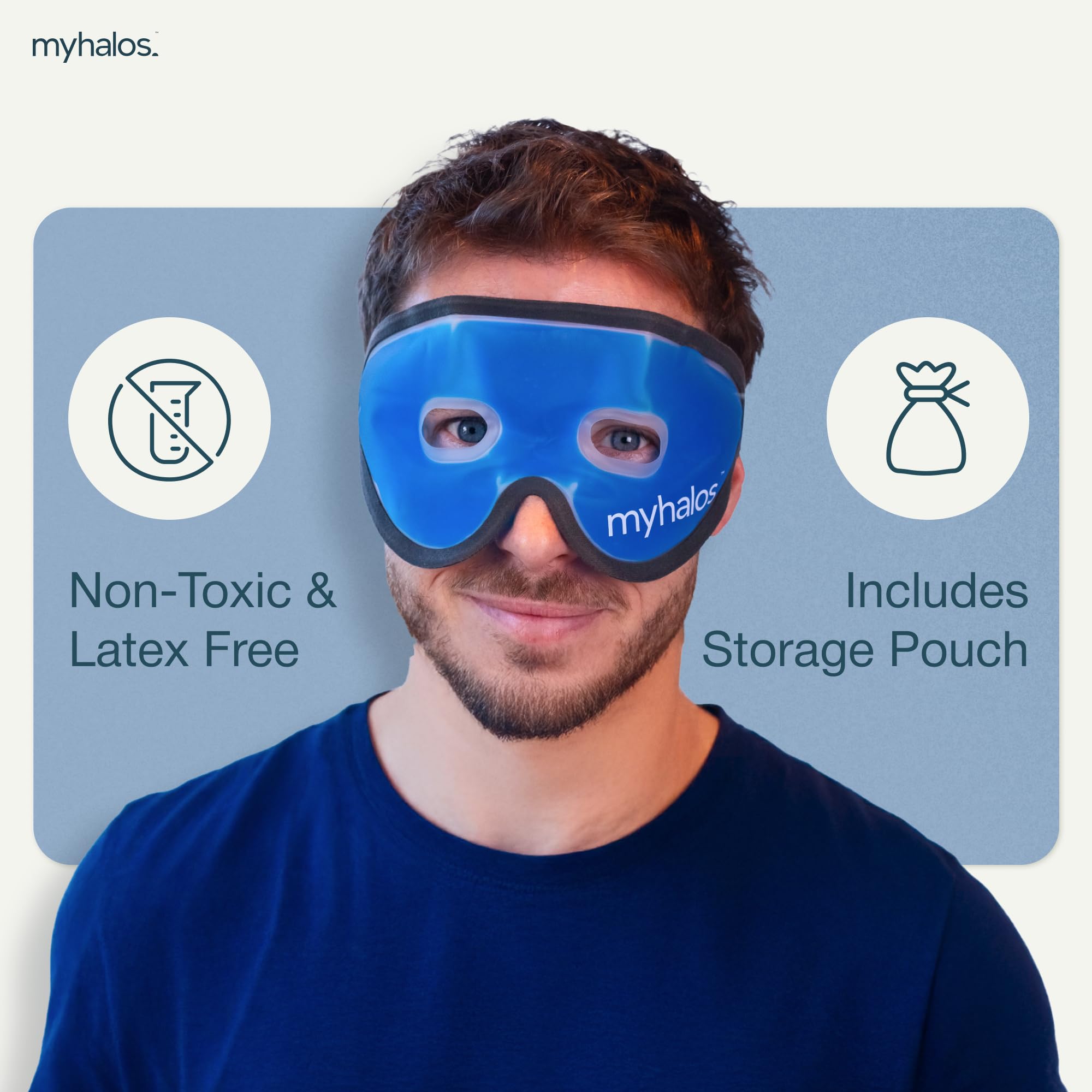 myhalos mascarilla ojos gel-frío, alivio de dolor de cabeza ligero