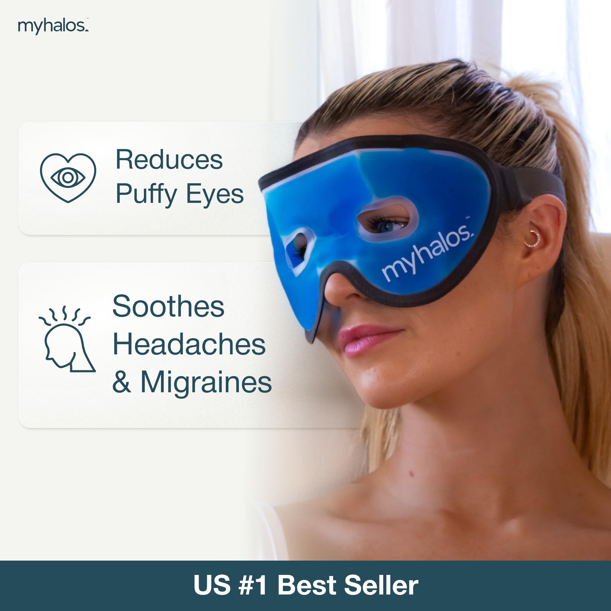 myhalos mascarilla ojos gel frío, uso en casa para alivio de ojos cansados