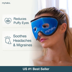 myhalos mascarilla ojos gel frío, uso en casa para alivio de ojos cansados