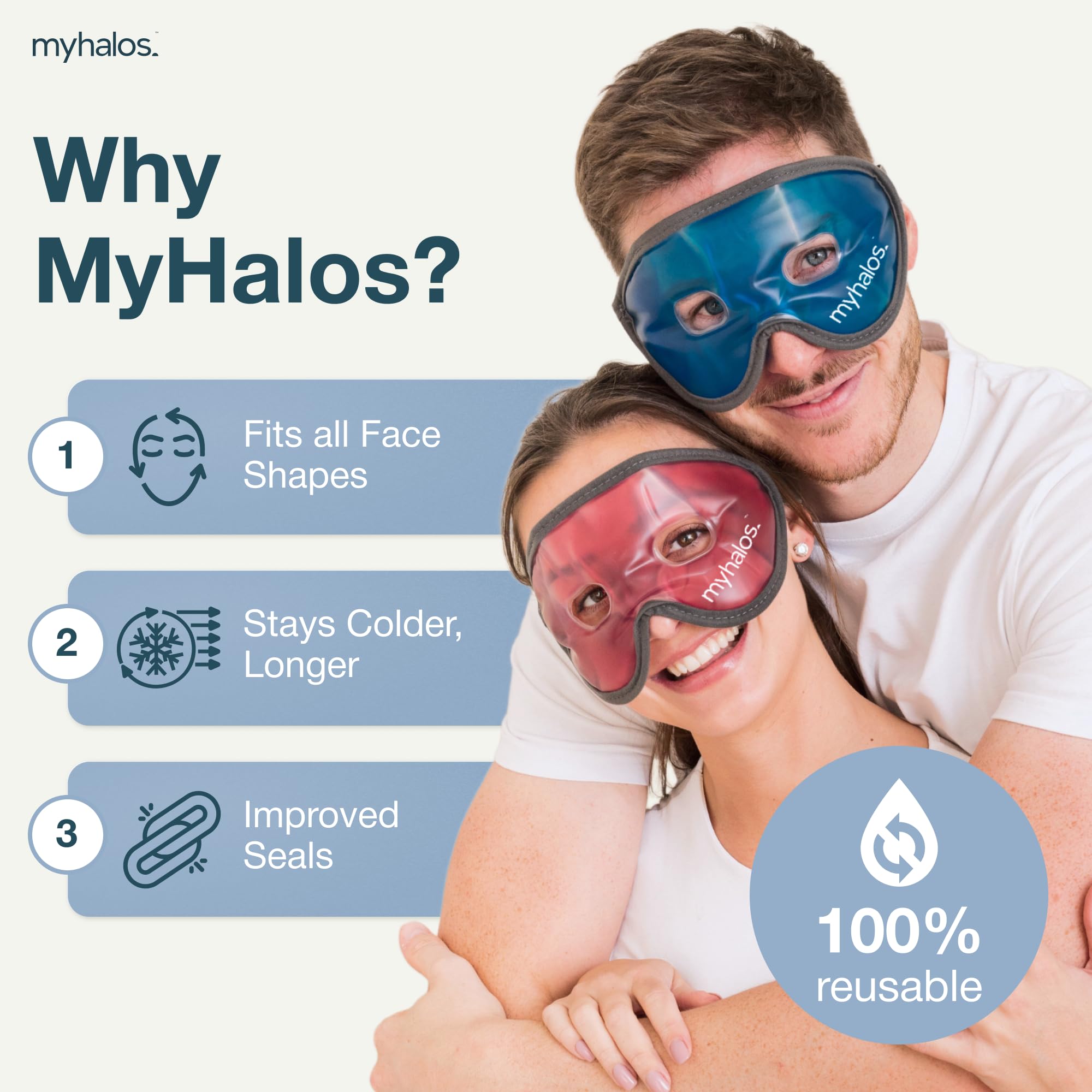 myhalos mascarilla ojos gel-relajante nocturno, mejora la relajación y ayuda a dormir